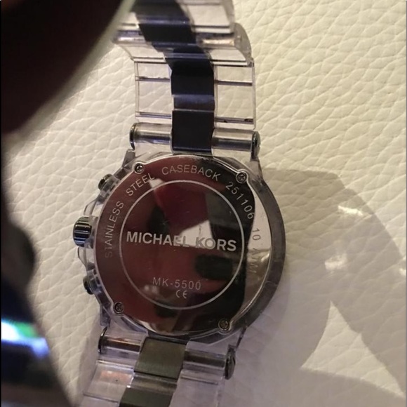 Gray and Clear Acrylic Oversized Chronograph Watch - Picture 8 of 10